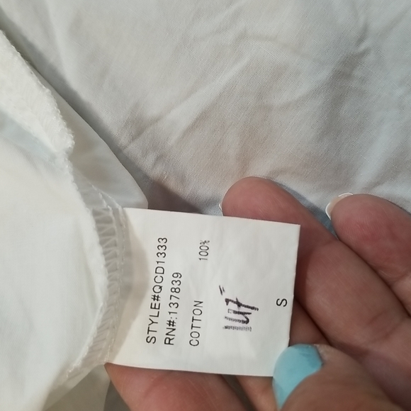 Dreamers White Laced Up Collared Long Sleeves  Dress. S - Picture 12 of 16